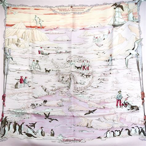 Hommage a l’Explorateur Sir Ernest Shackleton Hermes Silk 